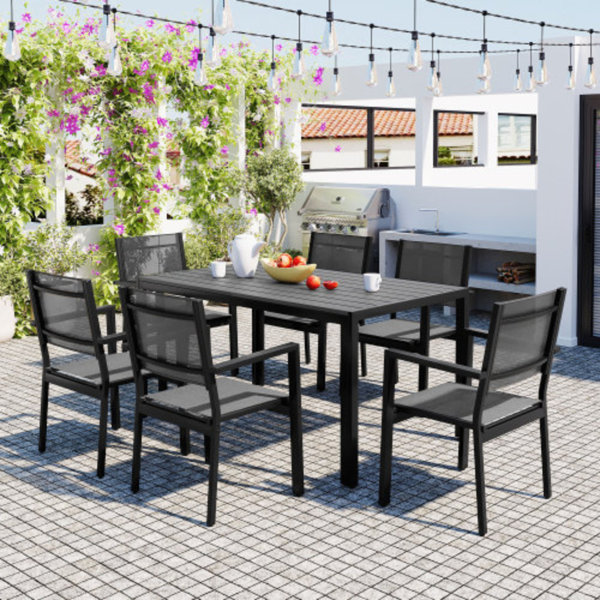Hokku Designs HighQuality Steel Patio Dining Set Wayfair Canada